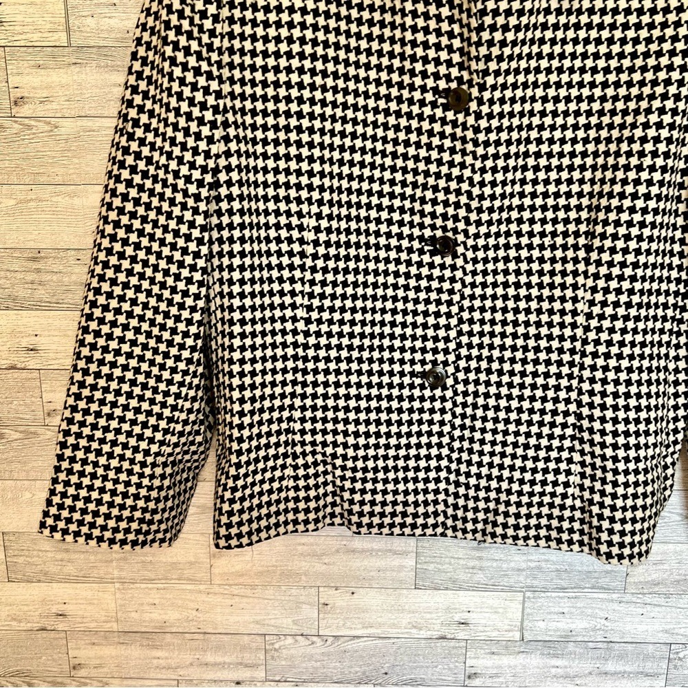 Rena Rowan 100% Wool Houndstooth Blazer Single-Breasted Fully Lined Sz-Large - Picture 8 of 15